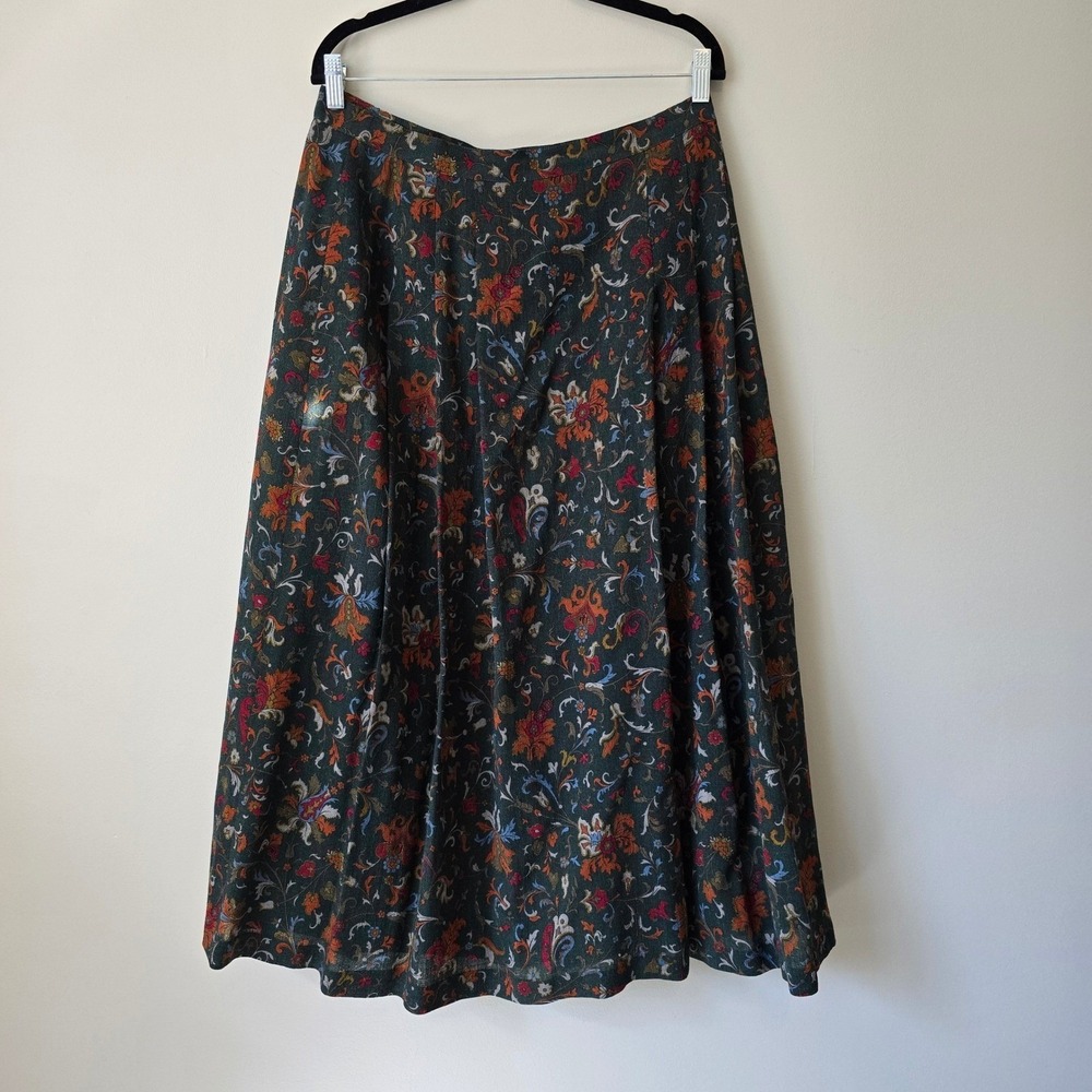Whimsigothic Vintage Kim Yeon Ju Boutique Floral Maxi Skirt A-Line Lined